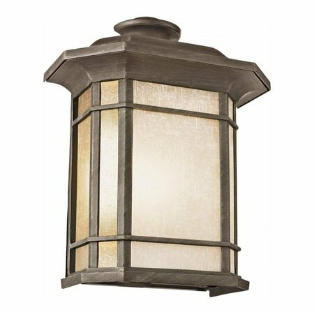 TRANS GLOBE Two Light Rust Tea Stained Linen Glass Wall Lantern 5822-1 RT